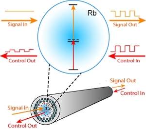 Luz  ligada e desligada com 20 ftons