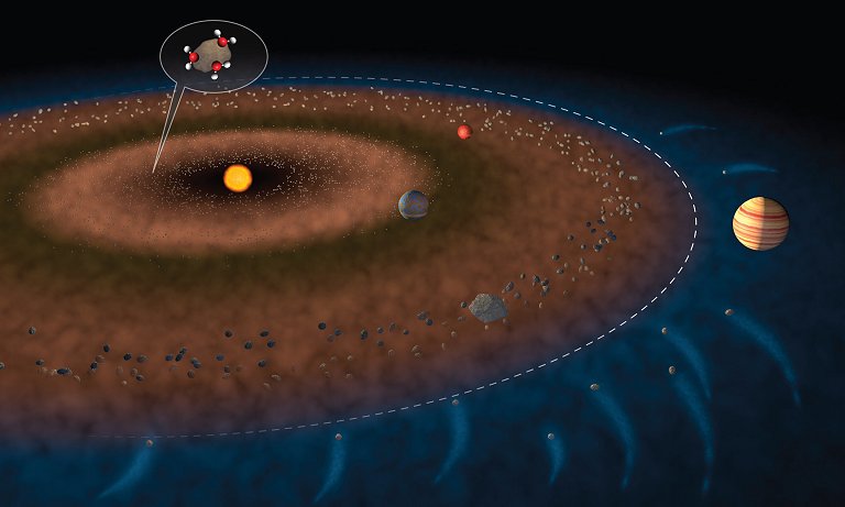 gua da Terra no veio a bordo de meteoritos derretidos