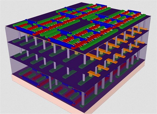 Lgica e memria empilhadas fazem computador 3D