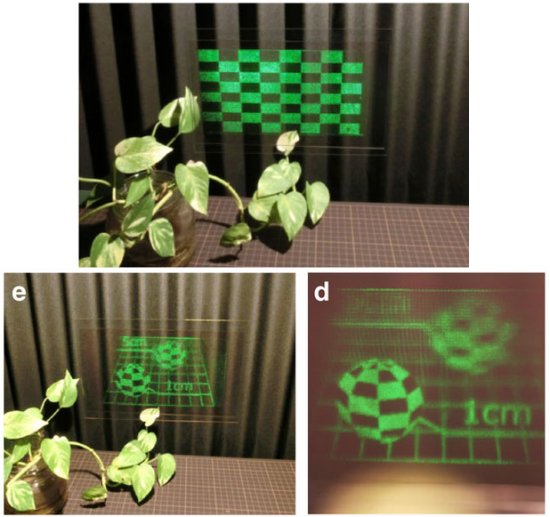 Projeo hologrfica 3D em tela transparente