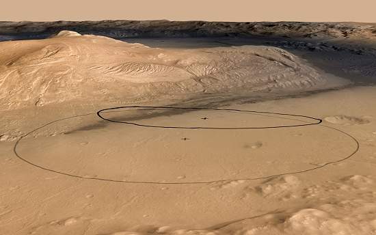 Veja cratera onde rob da NASA pousar em Marte